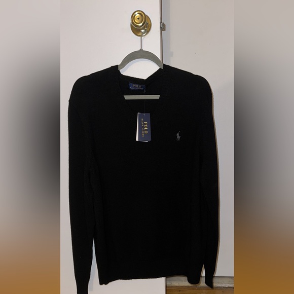Polo Ralph Lauren V Neck Sweater - Black - size L - Picture 2 of 3